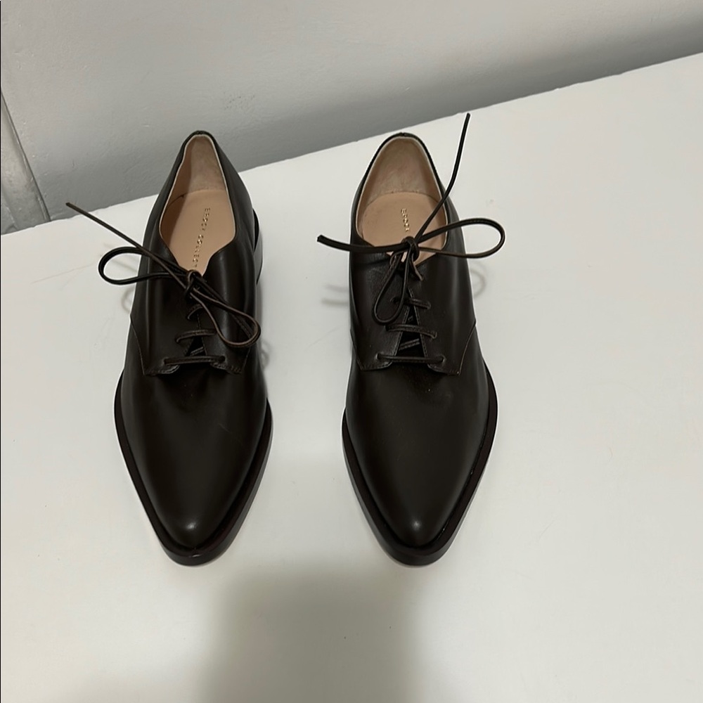 BROCK COLLECTION  BrownLeather Flats Sleek Minimalist Design Size 9